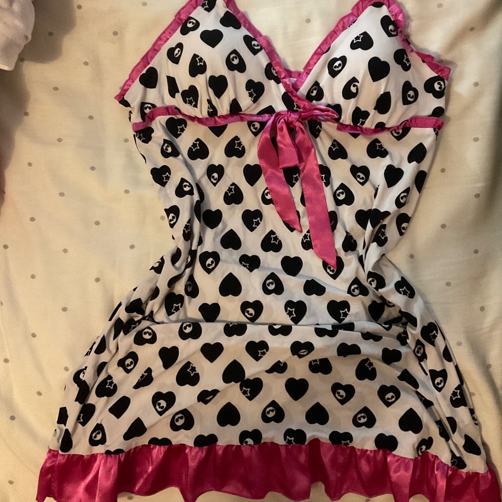 Skull Lingerie Dress Spaghetti Strap Slip Cami